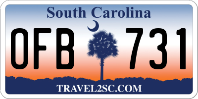 SC license plate OFB731