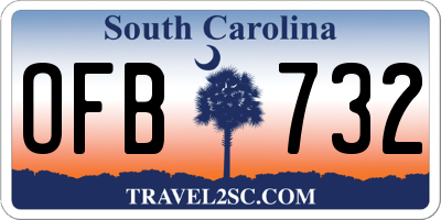 SC license plate OFB732