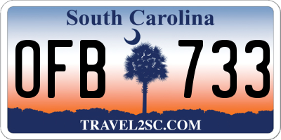 SC license plate OFB733