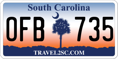 SC license plate OFB735