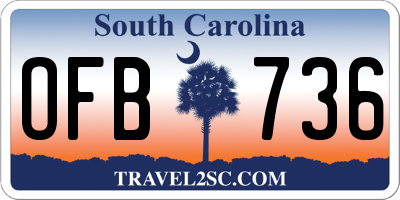 SC license plate OFB736
