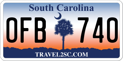 SC license plate OFB740