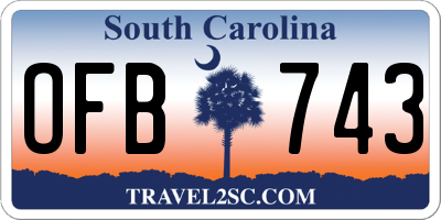 SC license plate OFB743