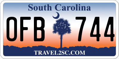 SC license plate OFB744