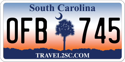SC license plate OFB745