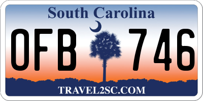 SC license plate OFB746