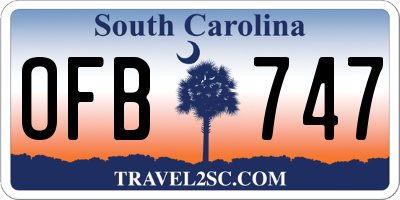 SC license plate OFB747