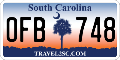 SC license plate OFB748