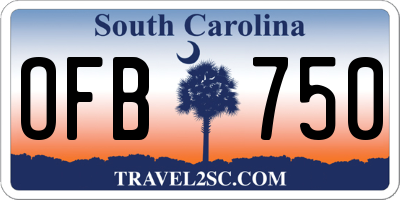SC license plate OFB750
