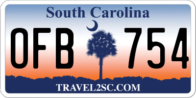 SC license plate OFB754