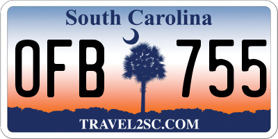 SC license plate OFB755