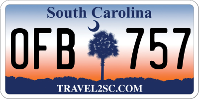 SC license plate OFB757