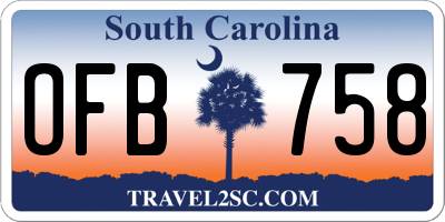 SC license plate OFB758