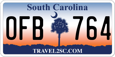 SC license plate OFB764