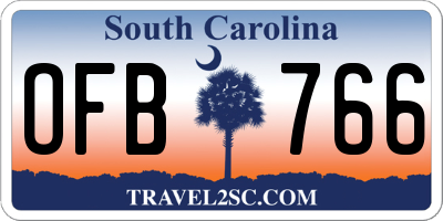 SC license plate OFB766