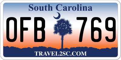 SC license plate OFB769