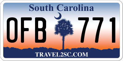 SC license plate OFB771