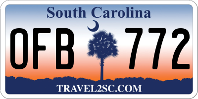 SC license plate OFB772