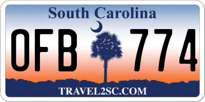 SC license plate OFB774
