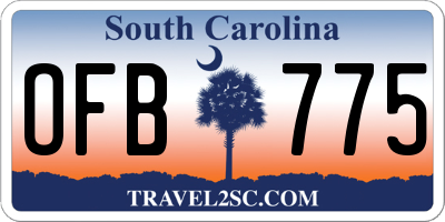 SC license plate OFB775