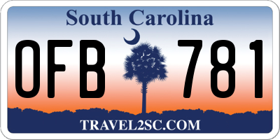 SC license plate OFB781