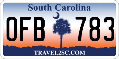 SC license plate OFB783
