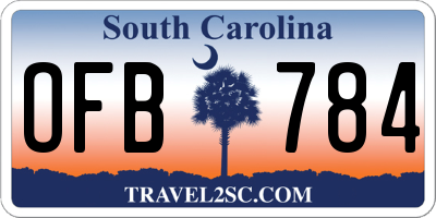 SC license plate OFB784