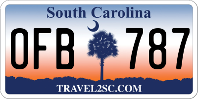 SC license plate OFB787