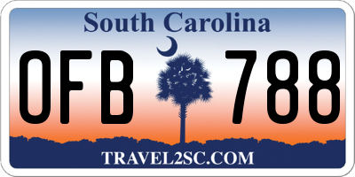 SC license plate OFB788