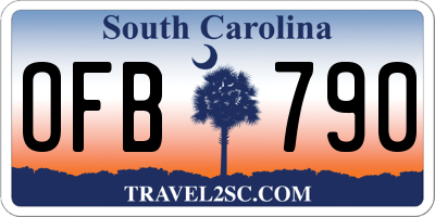 SC license plate OFB790