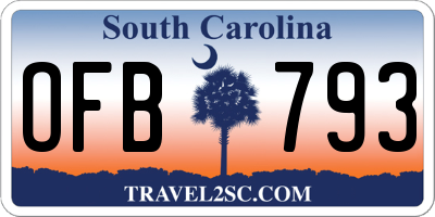 SC license plate OFB793
