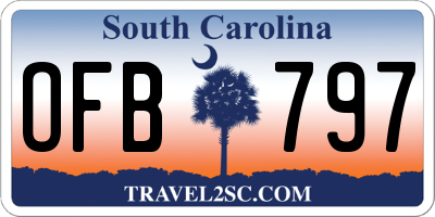 SC license plate OFB797