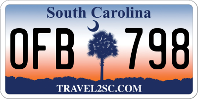 SC license plate OFB798