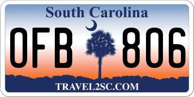 SC license plate OFB806