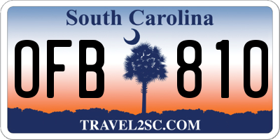 SC license plate OFB810