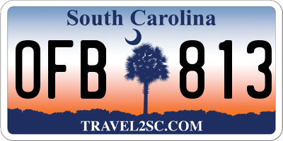SC license plate OFB813