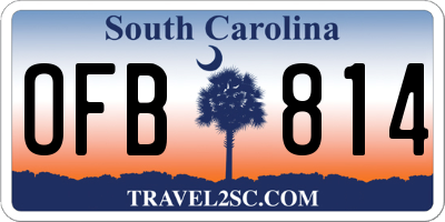 SC license plate OFB814