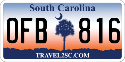 SC license plate OFB816