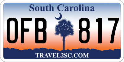 SC license plate OFB817