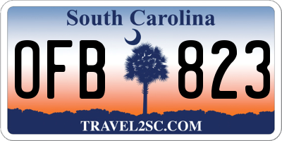 SC license plate OFB823