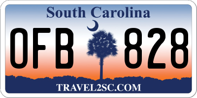 SC license plate OFB828