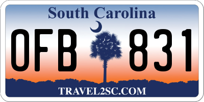 SC license plate OFB831