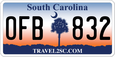 SC license plate OFB832