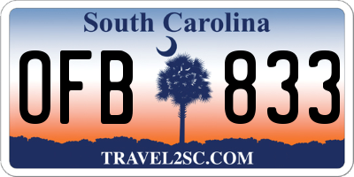 SC license plate OFB833