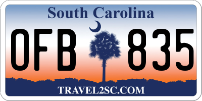 SC license plate OFB835