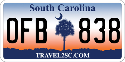 SC license plate OFB838