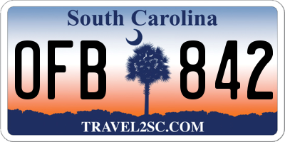 SC license plate OFB842