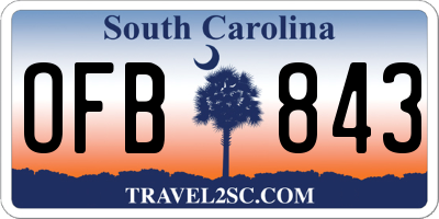 SC license plate OFB843