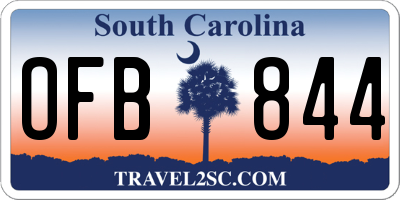 SC license plate OFB844