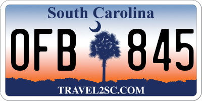 SC license plate OFB845